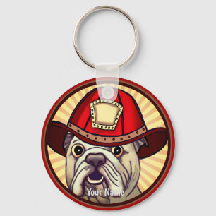 Bulldog Firefighter   Keychain