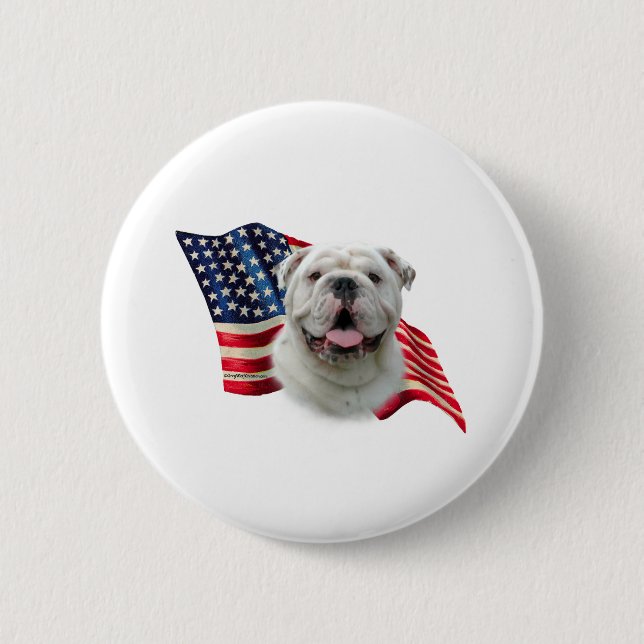 Bulldog Flag 2 Inch Round Button (Front)