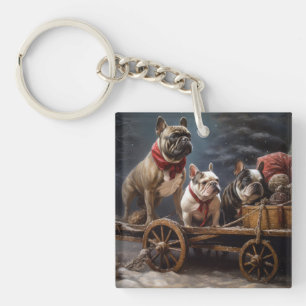 Bulldog français décoration de Noël traîneau ennei
