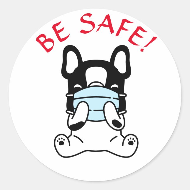 BULLDOG FRANÇAIS SÉJOURNEZ SANS RISQUE Sticker Cla (Devant)
