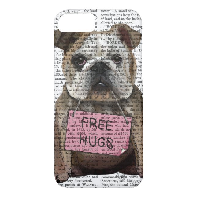 Bulldog Free Hugs Case-Mate iPhone Case (Back)