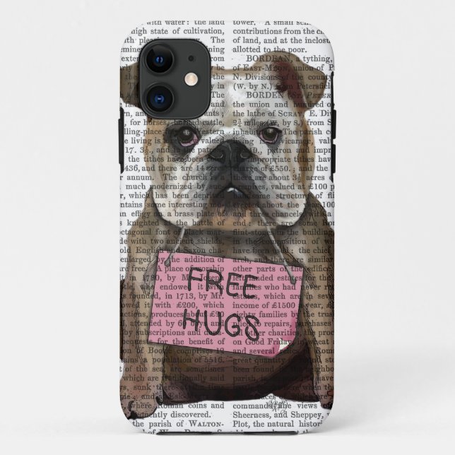 Bulldog Free Hugs Case-Mate iPhone Case (Back)