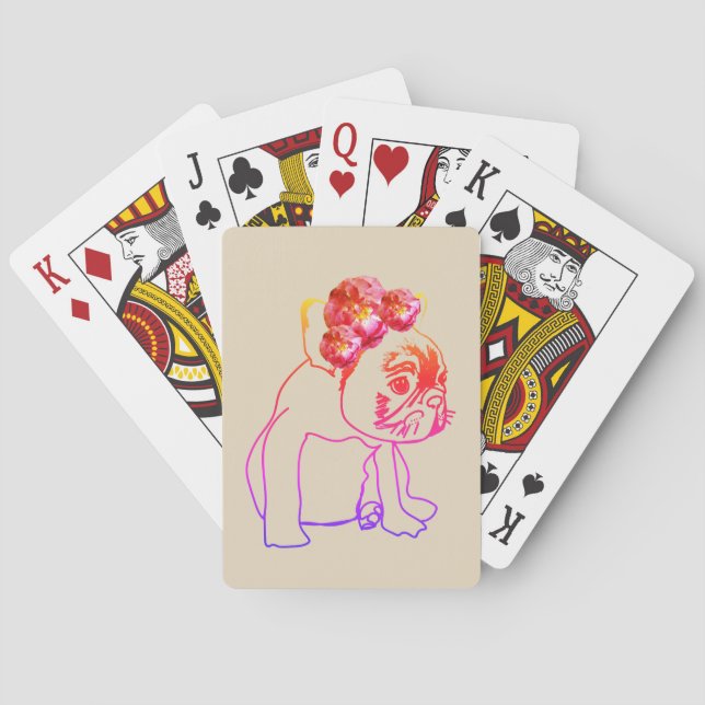 Bulldog French Buldog Puppy Dog Playing Cards (Back)
