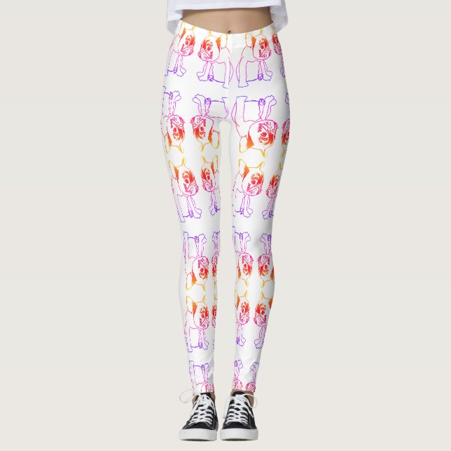 Bulldog French Bulldog Puppy Pink Cute  Leggings (Front)