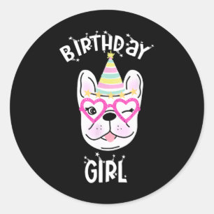 Bulldog Frenchie Celebration Party Theme Classic Round Sticker