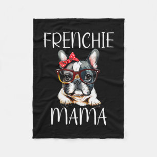 Bulldog Frenchie Mama Watercolor Dog Mother's Day Fleece Blanket