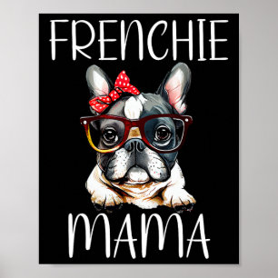 Bulldog Frenchie Mama Watercolor Dog Mother's Day Poster
