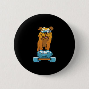 Bulldog Fun Skateboarding French Bulldog Puppy Gif 2 Inch Round Button