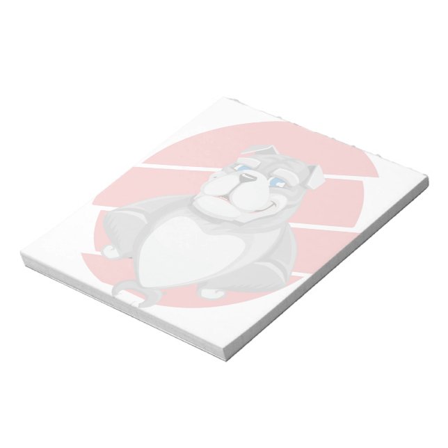 Bulldog Funny Cartoon Notepad (Rotated)