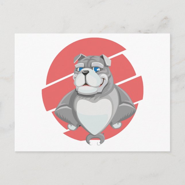 Bulldog Funny Cartoon Postcard (Front)