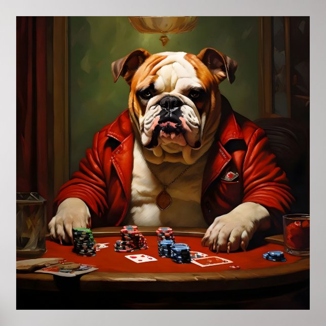 Bulldog Gambling Square Poster (Front)
