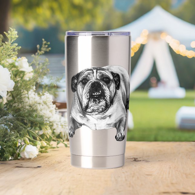 Bulldog glow in festive light insulated tumbler (Wedding (Rotated))