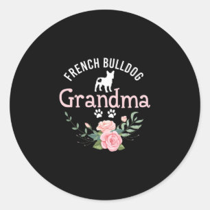Bulldog Grandma Gifts Cute Dog Lover Christmas Classic Round Sticker