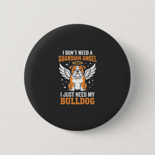 Bulldog Guardian Angel Dog 2 Inch Round Button