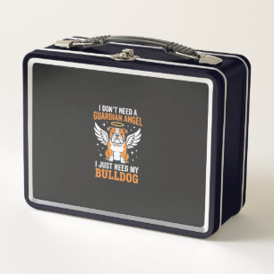 Bulldog Guardian Angel Dog Metal Lunch Box