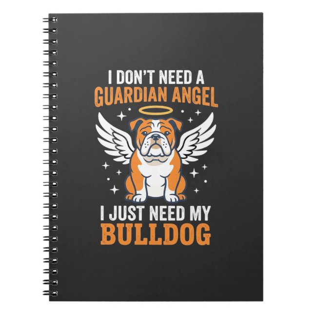 Bulldog Guardian Angel Dog Notebook (Front)