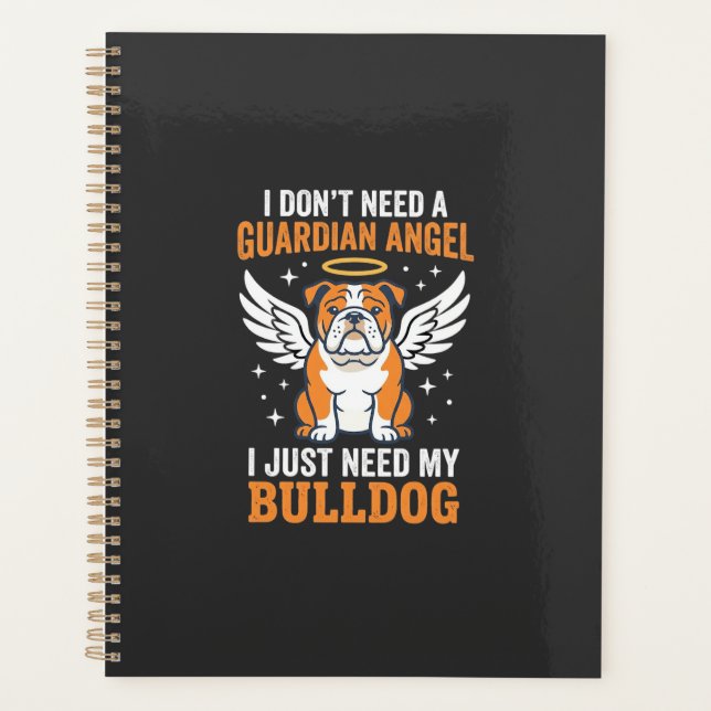 Bulldog Guardian Angel Dog Planner (Front)
