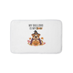 Bulldog Halloween Costume  My Bulldog is My Boo Do Bath Mat
