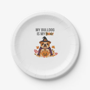 Bulldog Halloween Costume My Bulldog is My Boo Do Paper Plate