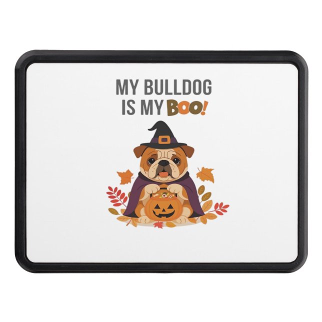 Bulldog Halloween Costume  My Bulldog is My Boo Do Trailer Hitch Cover (Front)