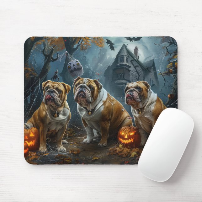 Bulldog Halloween Night Doggy Delight Mouse Pad (With Mouse)