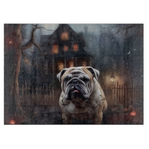 Bulldog Halloween Scary Cutting Board