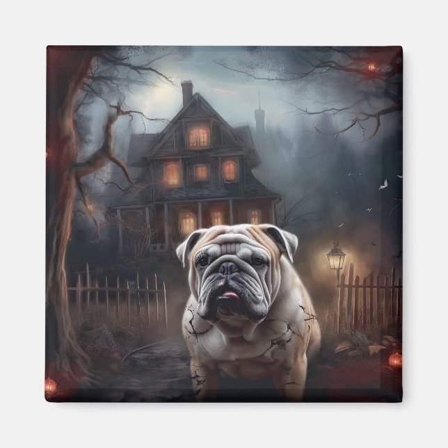 Bulldog Halloween Scary  Magnet (Front)