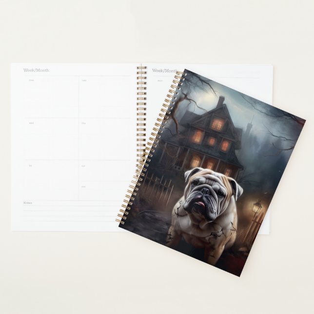 Bulldog Halloween Scary  Planner (Display)
