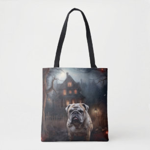 Bulldog Halloween Scary  Tote Bag