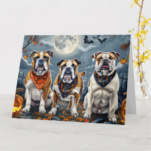 Bulldog Halloween Spooky Card