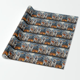 Bulldog Halloween Spooky Wrapping Paper
