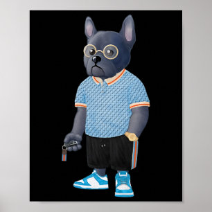 Bulldog Handsome Bulldog Dog Dad Gangster  Poster
