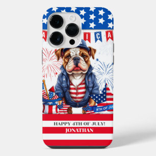 Bulldog Happy 4Th Of July America Independence Day iPhone 14 Pro Max Case
