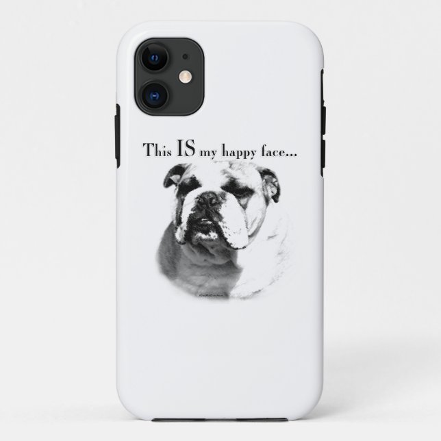 Bulldog Happy Face Case-Mate iPhone Case (Back)