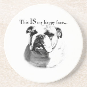 Bulldog Happy Face Coaster