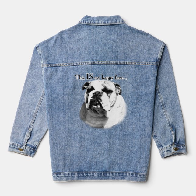 Bulldog Happy Face Denim Jacket (Verso)