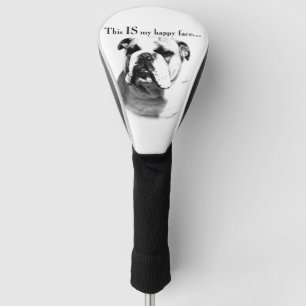 Bulldog Happy Face Golf Head Cover