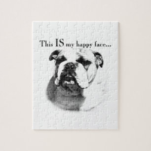 Bulldog Happy Face Jigsaw Puzzle