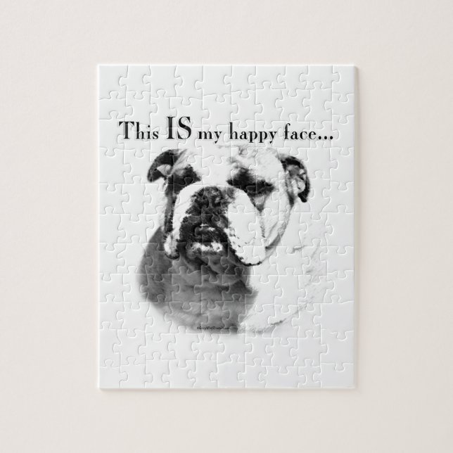 Bulldog Happy Face Jigsaw Puzzle (Vertical)