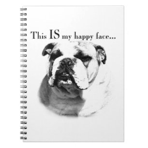 Bulldog Happy Face Notebook