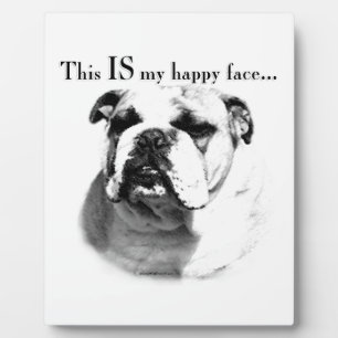 Bulldog Happy Face Plaque