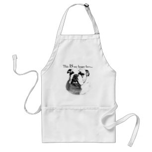 Bulldog Happy Face Standard Apron