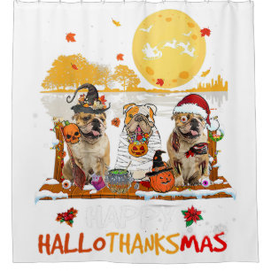 Bulldog Happy Hallothanksmas Halloween Thanksgivin