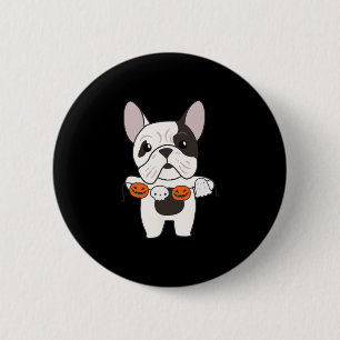 Bulldog Happy Halloween Pumpkin Dogs Halloween 2 Inch Round Button