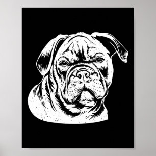 Bulldog Head Poster