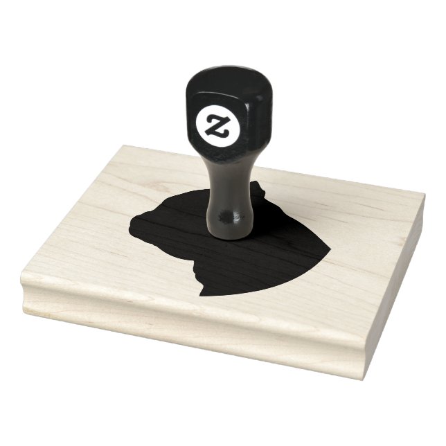 Bulldog Head Silhouette, 4" x 5" Rubber Stamp (Stamp)