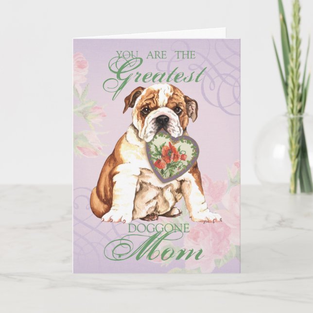 Bulldog Heart Mom Card (Front)
