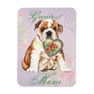 Bulldog Heart Mom Magnet