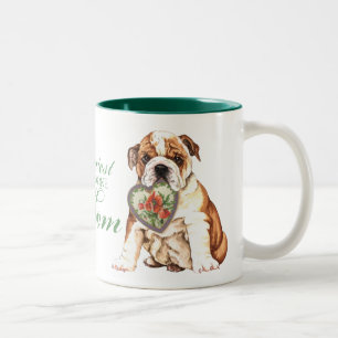 Bulldog Heart Mom Two-Tone Coffee Mug