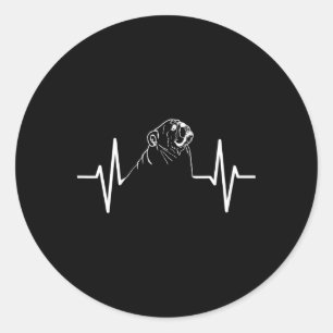 Bulldog Heartbeat Classic Round Sticker